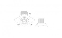 Desenho Embutido de Teto LED QUAD 5W