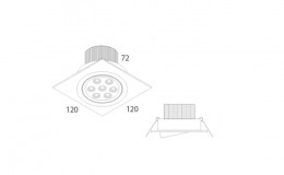 Desenho Embutido de Teto LED QUAD 7W